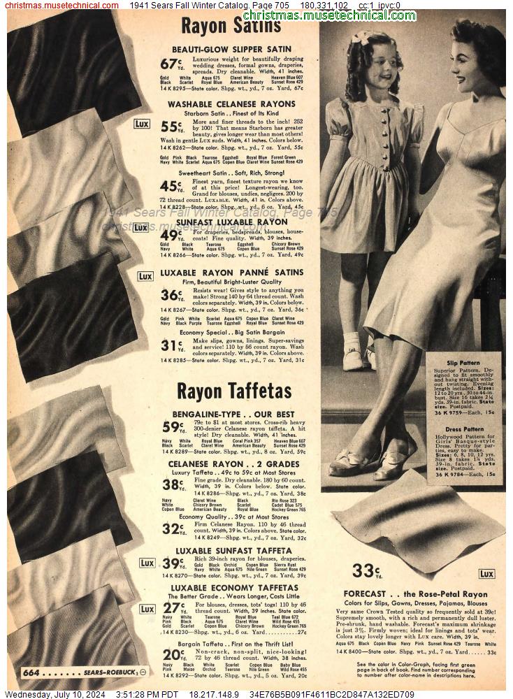 1941 Sears Fall Winter Catalog, Page 705