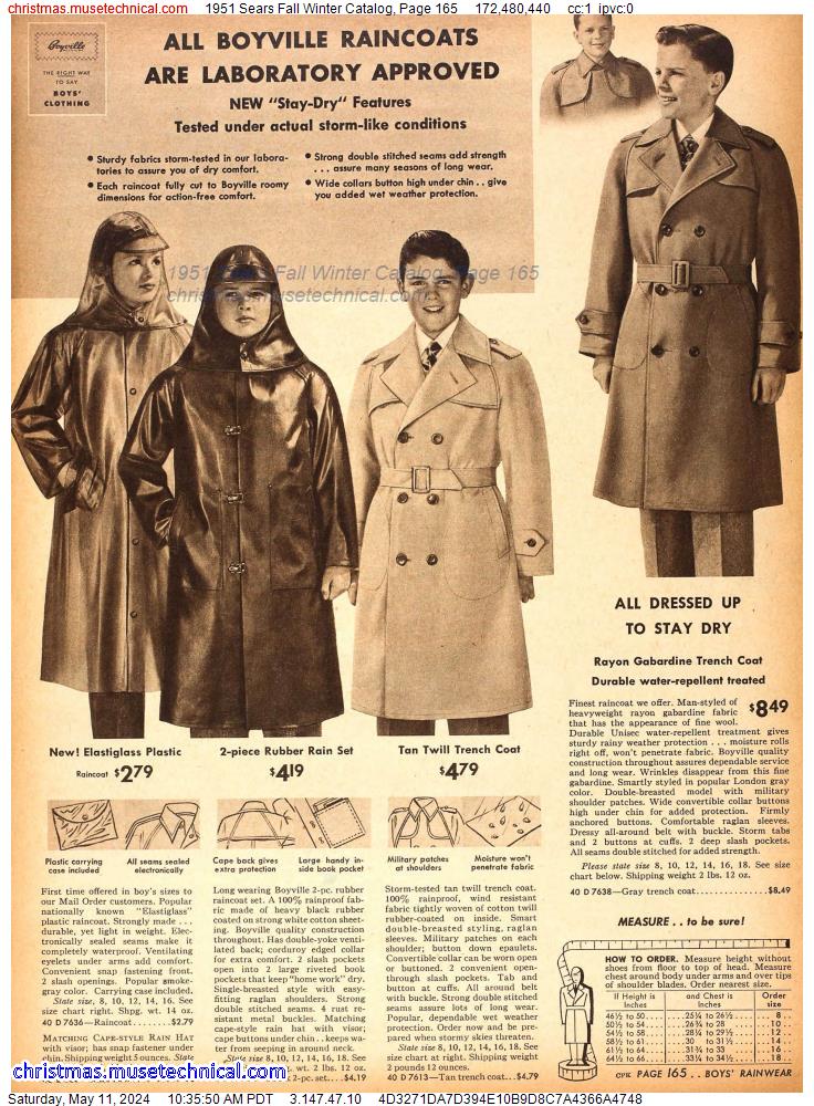 1951 Sears Fall Winter Catalog, Page 165