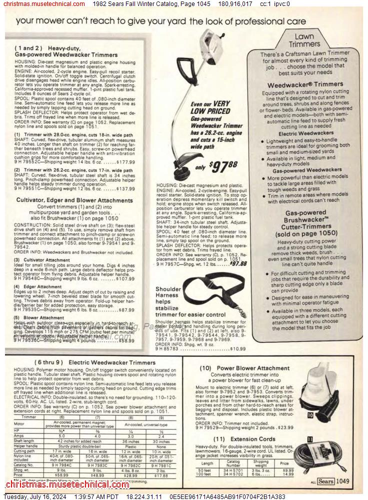 1982 Sears Fall Winter Catalog, Page 1045