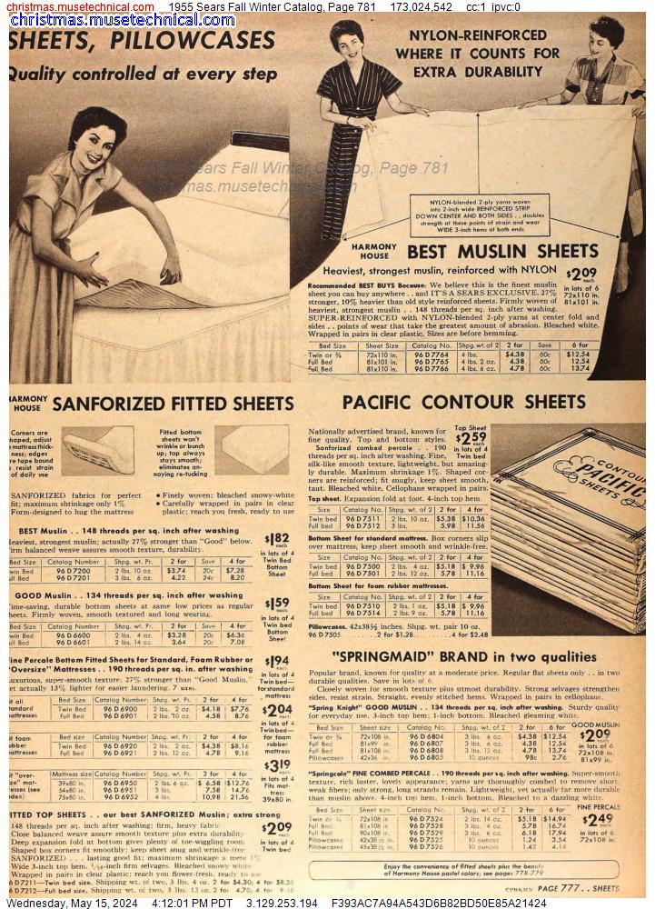 1955 Sears Fall Winter Catalog, Page 781
