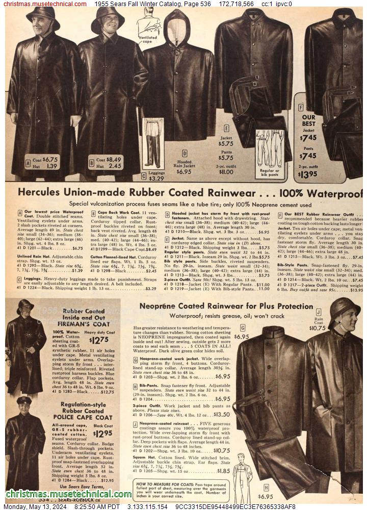 1955 Sears Fall Winter Catalog, Page 536