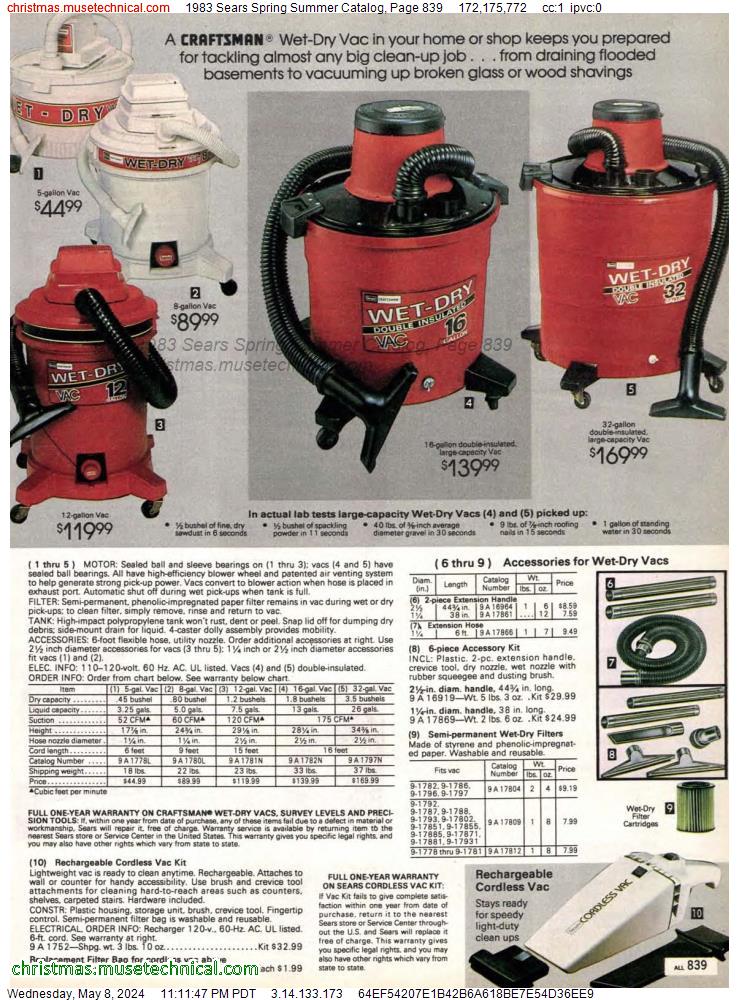 1983 Sears Spring Summer Catalog, Page 839