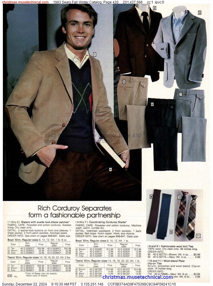 1983 Sears Fall Winter Catalog, Page 430