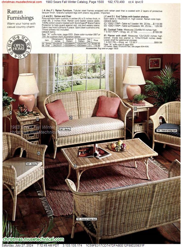 1983 Sears Fall Winter Catalog, Page 1500