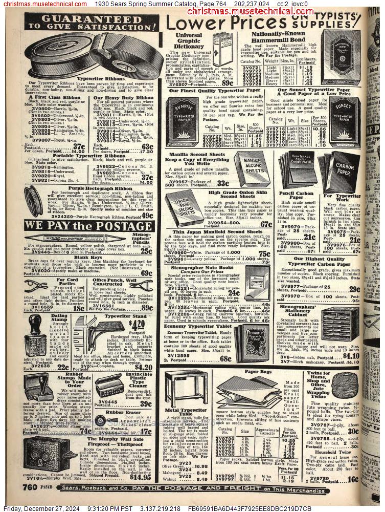 1930 Sears Spring Summer Catalog, Page 764