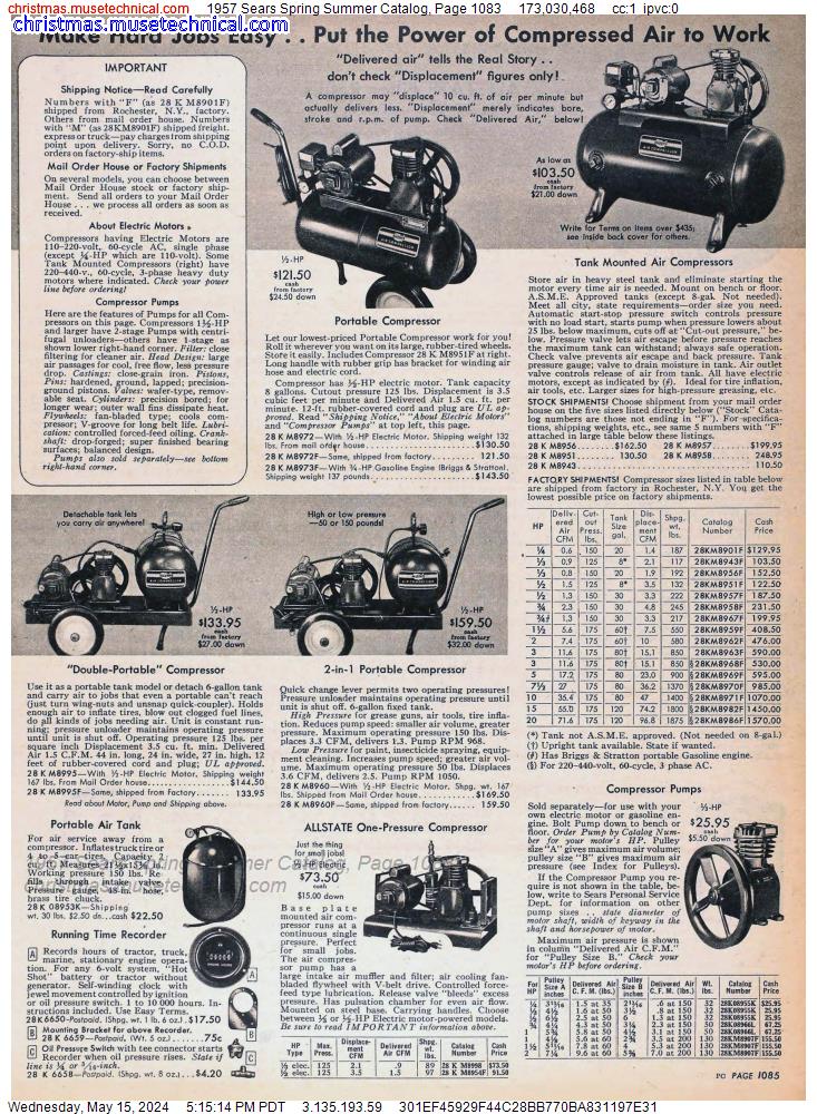 1957 Sears Spring Summer Catalog, Page 1083