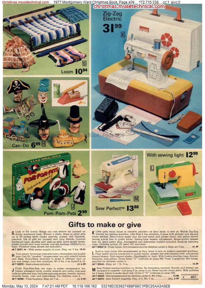 1977 Montgomery Ward Christmas Book, Page 409