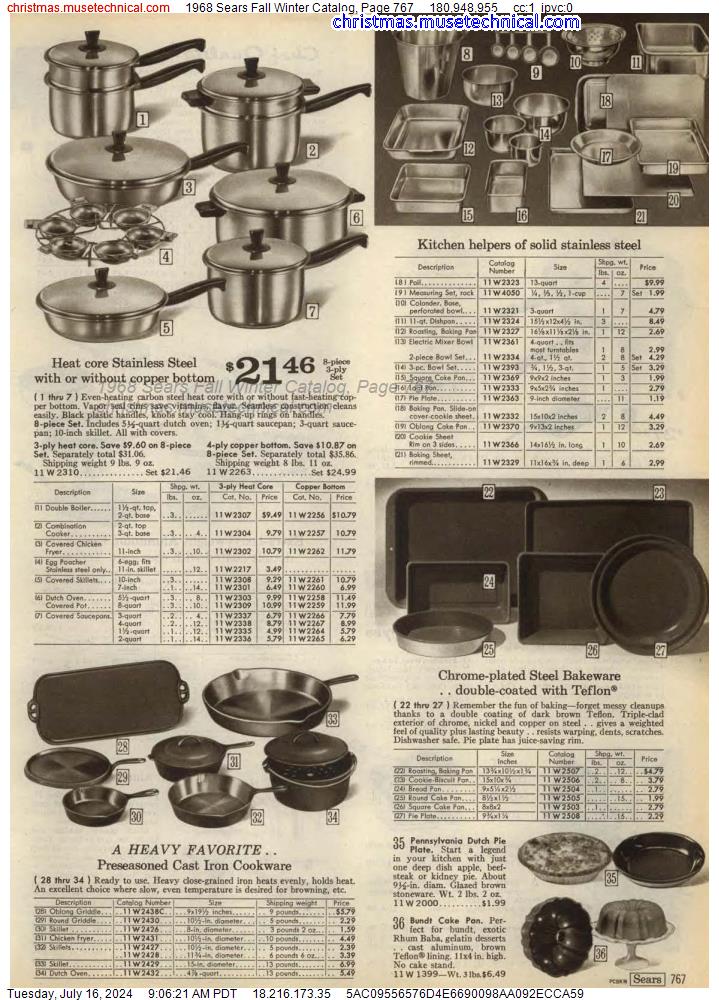 1968 Sears Fall Winter Catalog, Page 767