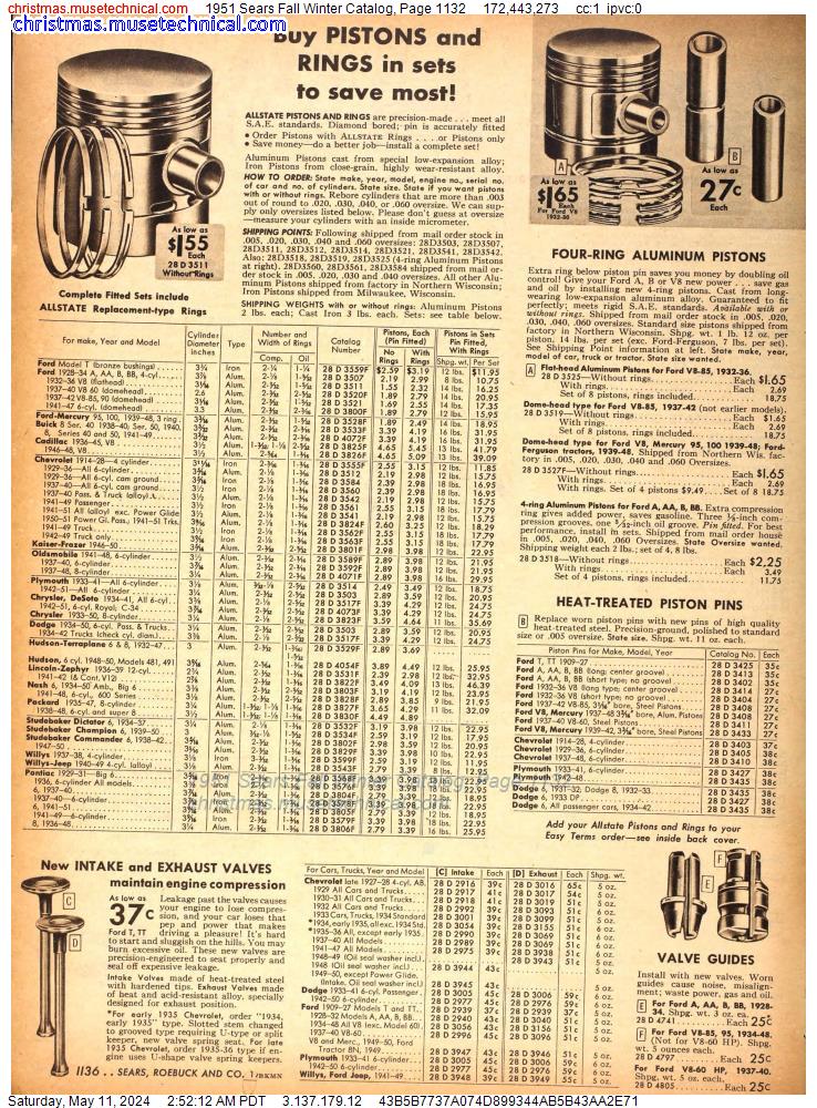 1951 Sears Fall Winter Catalog, Page 1132