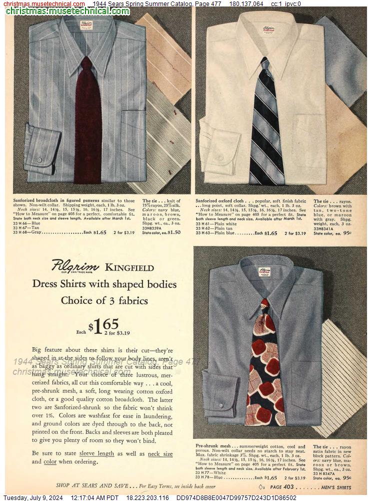 1944 Sears Spring Summer Catalog, Page 477