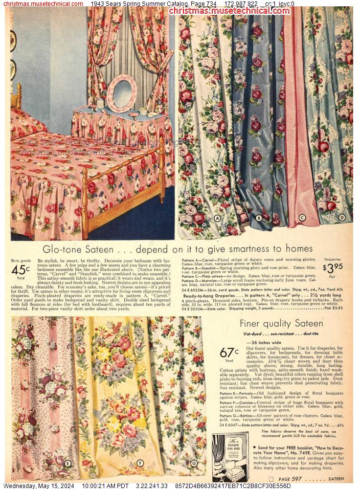 1943 Sears Spring Summer Catalog, Page 734