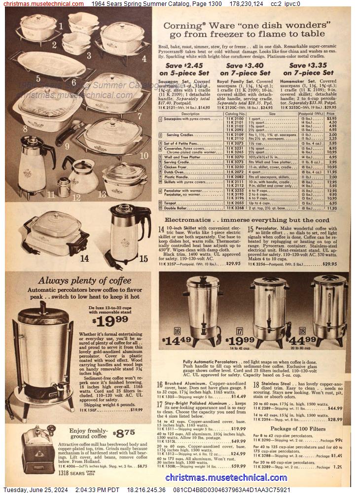 1964 Sears Spring Summer Catalog, Page 1300
