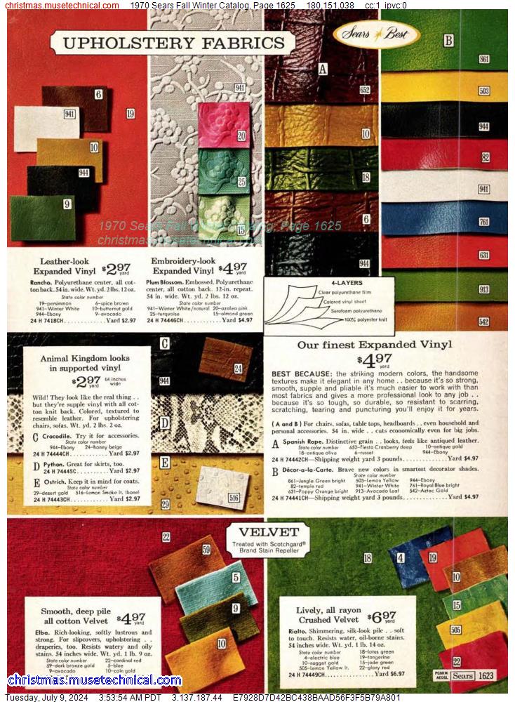 1970 Sears Fall Winter Catalog, Page 1625