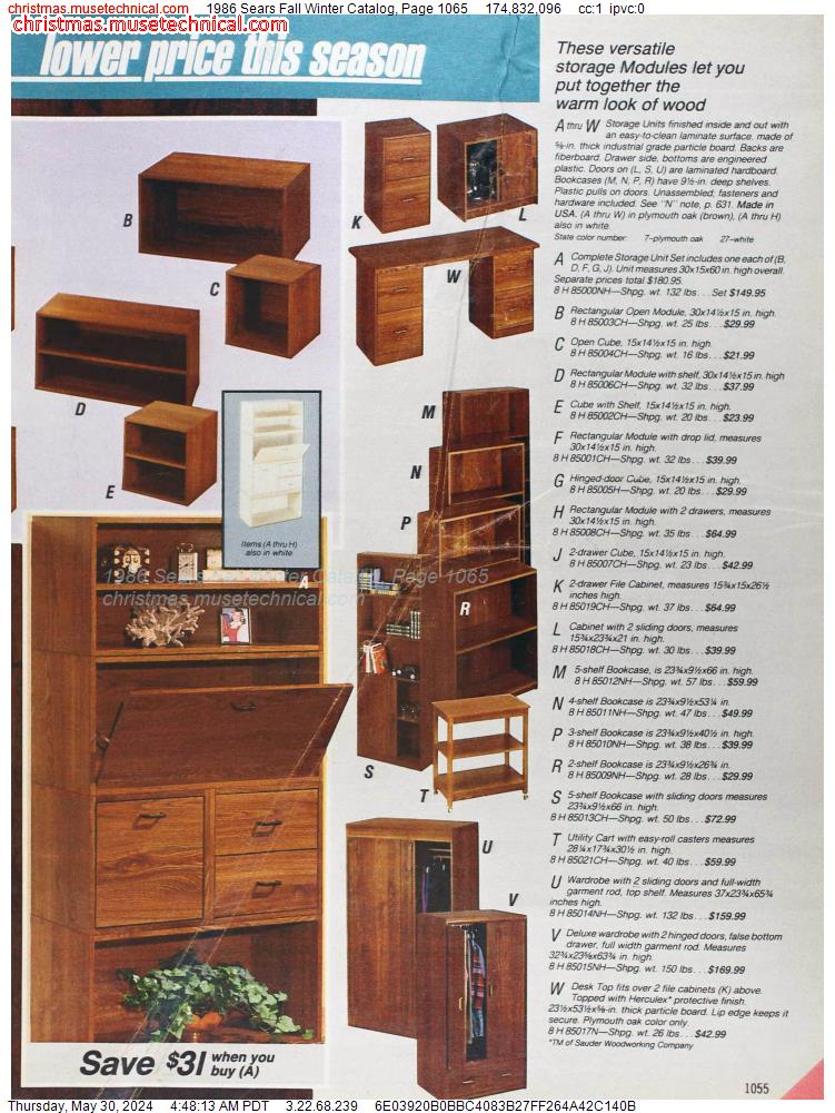 1986 Sears Fall Winter Catalog, Page 1065