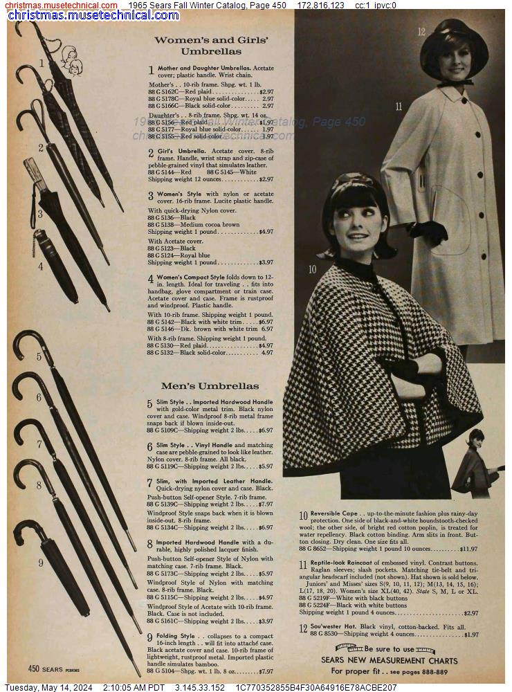 1965 Sears Fall Winter Catalog, Page 450