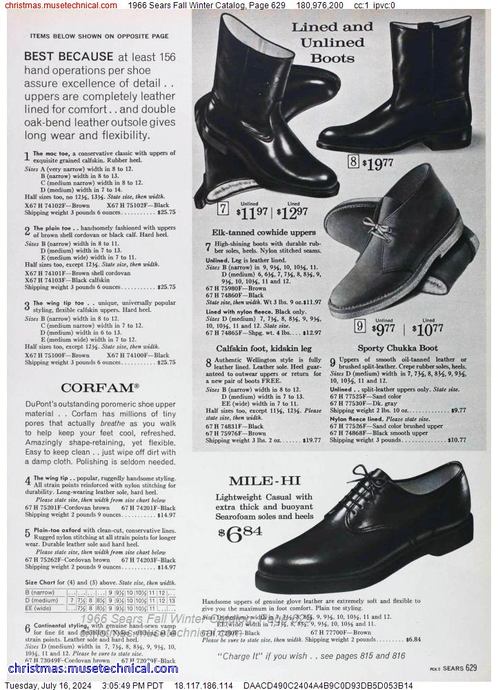 1966 Sears Fall Winter Catalog, Page 629