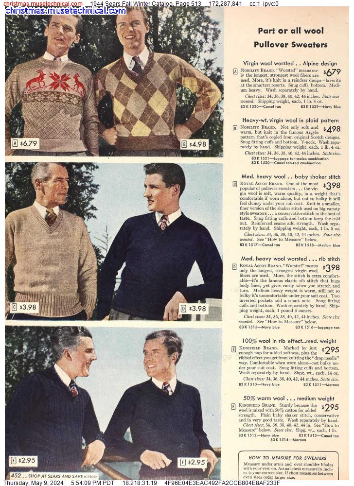 1944 Sears Fall Winter Catalog, Page 513