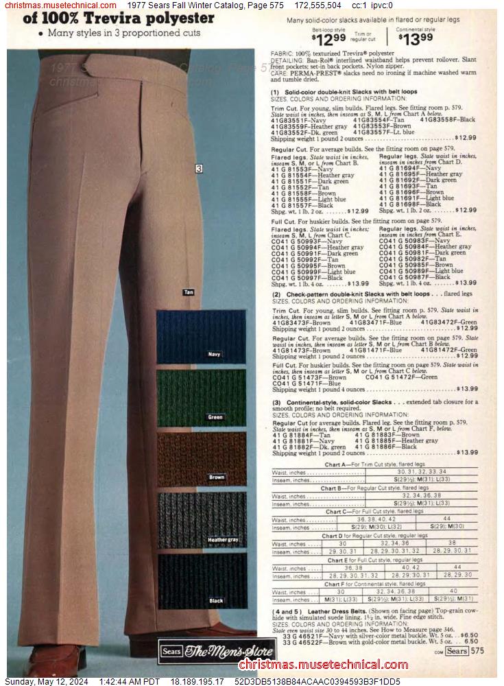 1977 Sears Fall Winter Catalog, Page 575