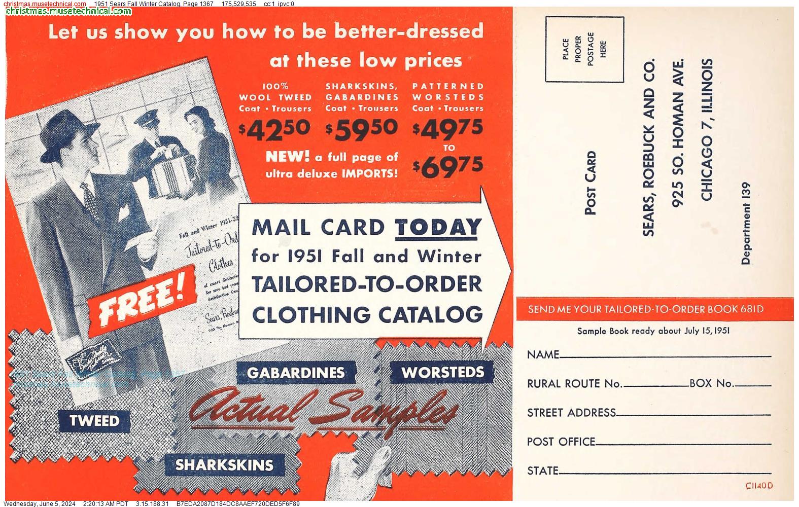 1951 Sears Fall Winter Catalog, Page 1367