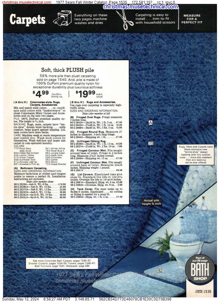 1977 Sears Fall Winter Catalog, Page 1535
