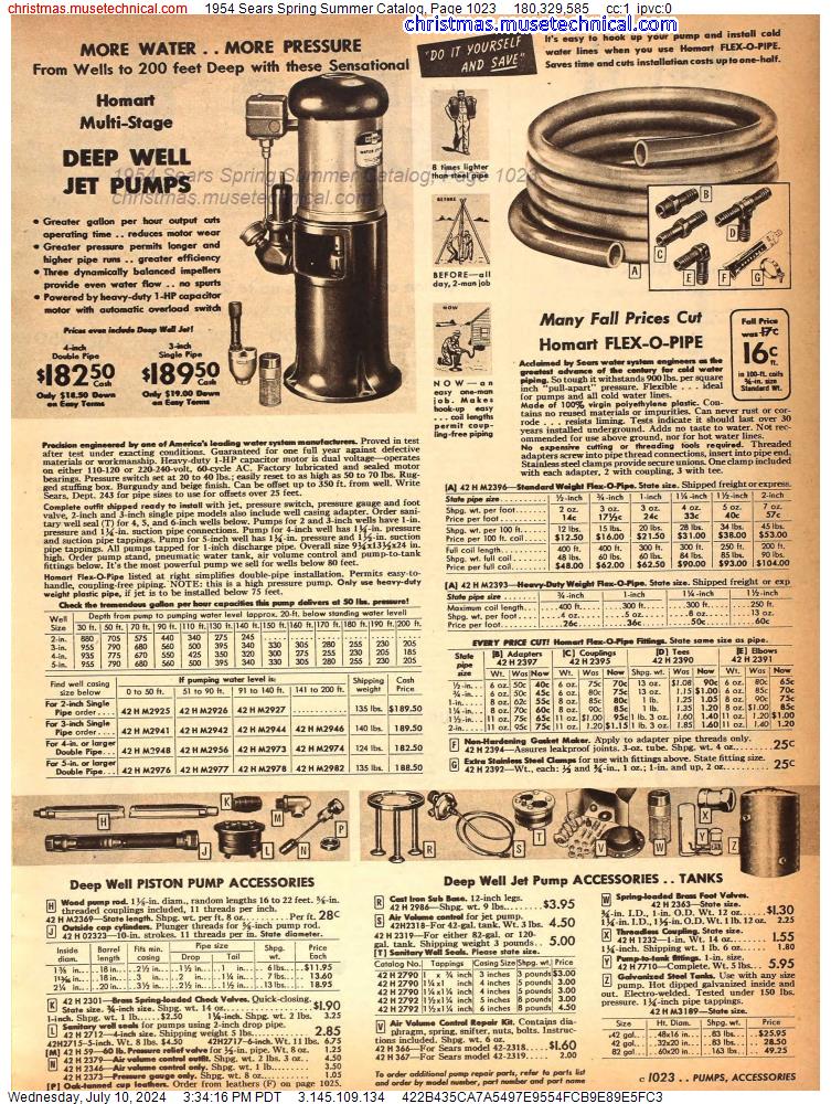1954 Sears Spring Summer Catalog, Page 1023