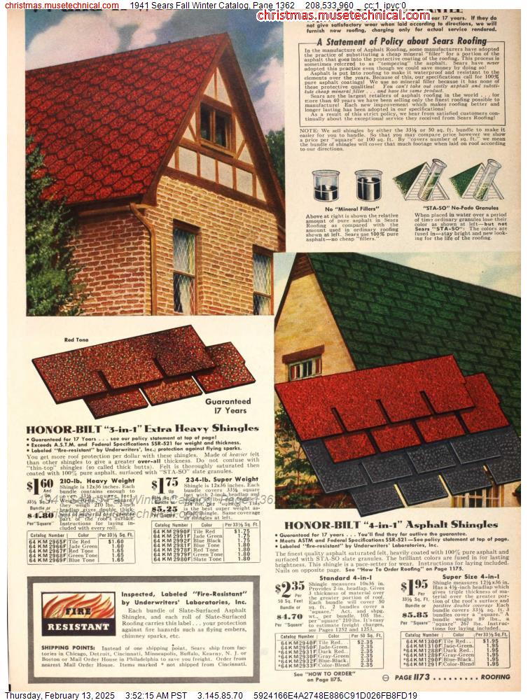 1941 Sears Fall Winter Catalog, Page 1362