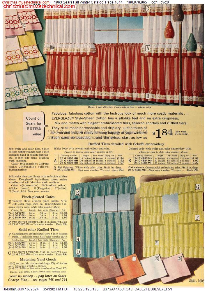 1963 Sears Fall Winter Catalog, Page 1614