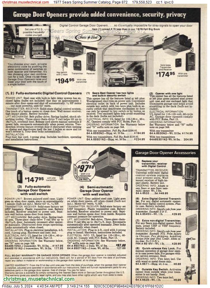 1977 Sears Spring Summer Catalog, Page 872
