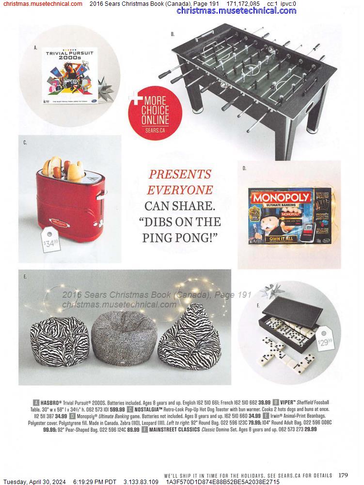 2016 Sears Christmas Book (Canada), Page 191