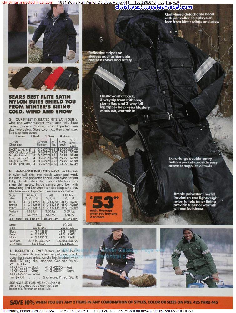 1991 Sears Fall Winter Catalog, Page 444