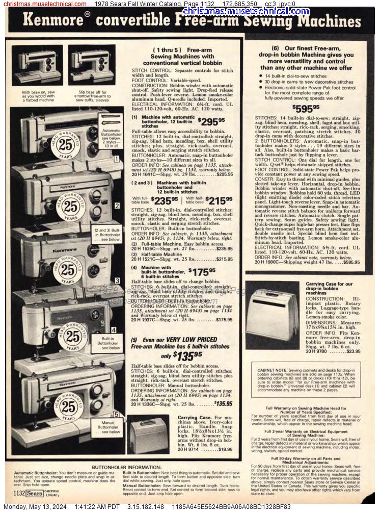 1978 Sears Fall Winter Catalog, Page 1132