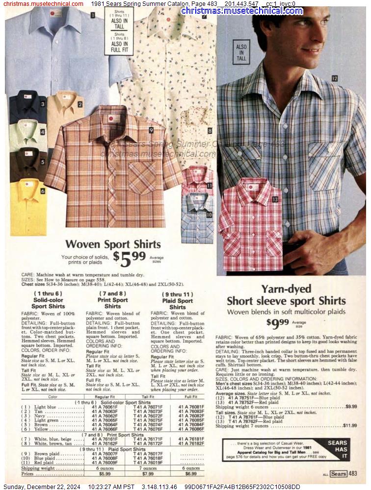 1981 Sears Spring Summer Catalog, Page 483