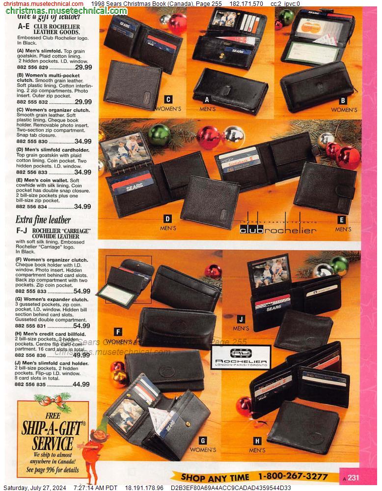 1998 Sears Christmas Book (Canada), Page 255