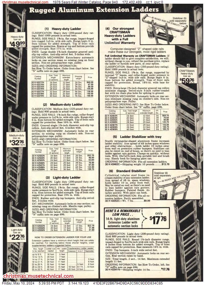 1976 Sears Fall Winter Catalog, Page 940