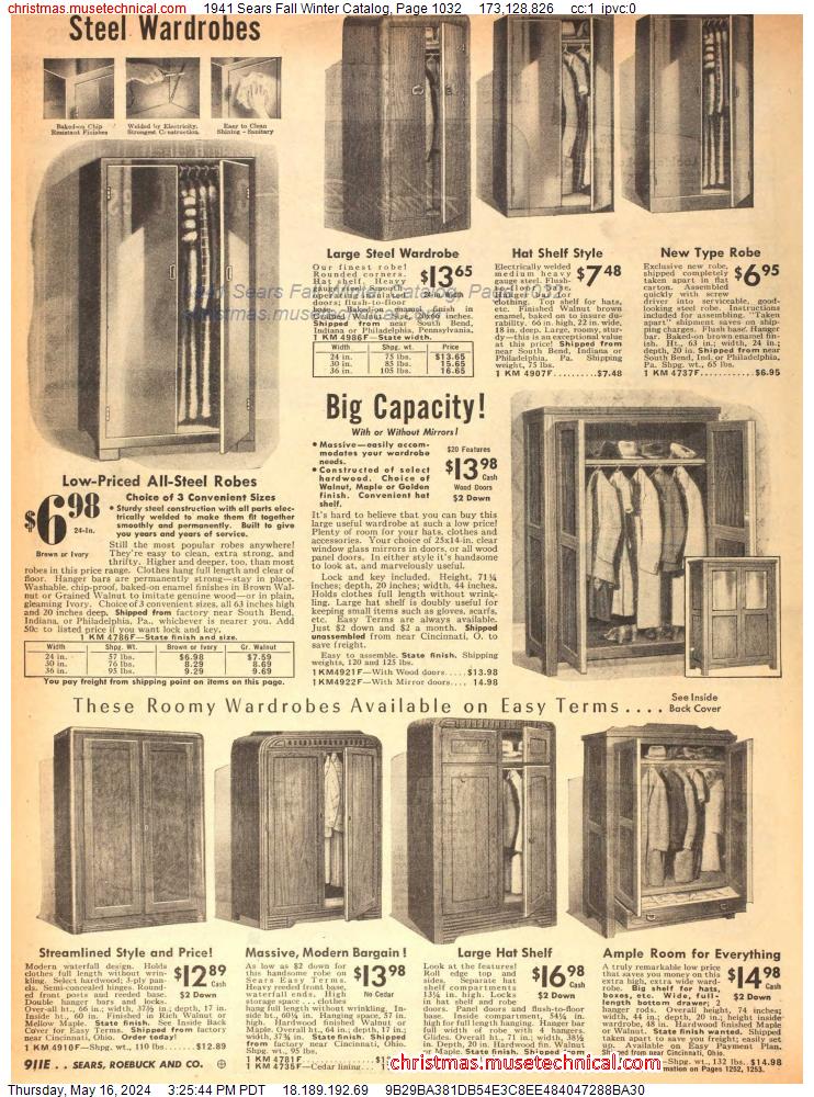 1941 Sears Fall Winter Catalog, Page 1032