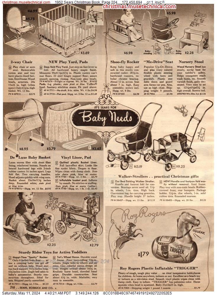 1952 Sears Christmas Book, Page 204
