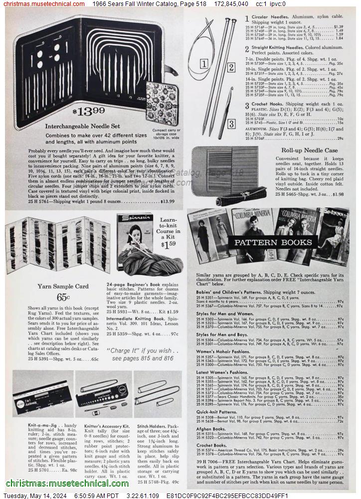 1966 Sears Fall Winter Catalog, Page 518