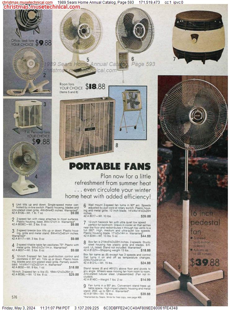 1989 Sears Home Annual Catalog, Page 593