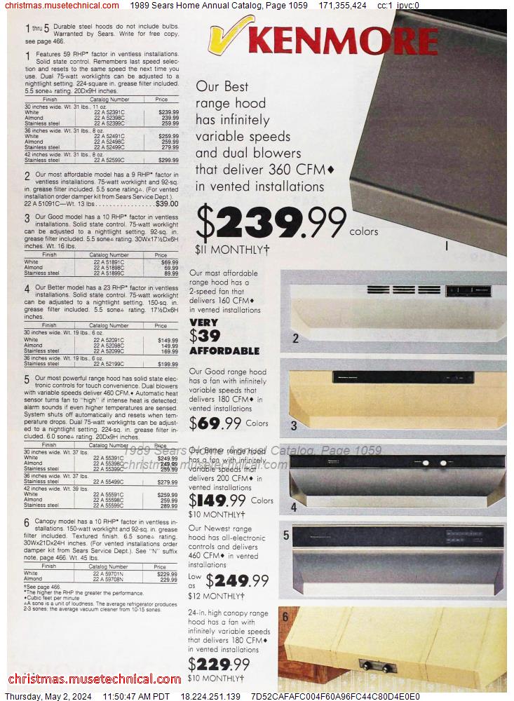 1989 Sears Home Annual Catalog, Page 1059