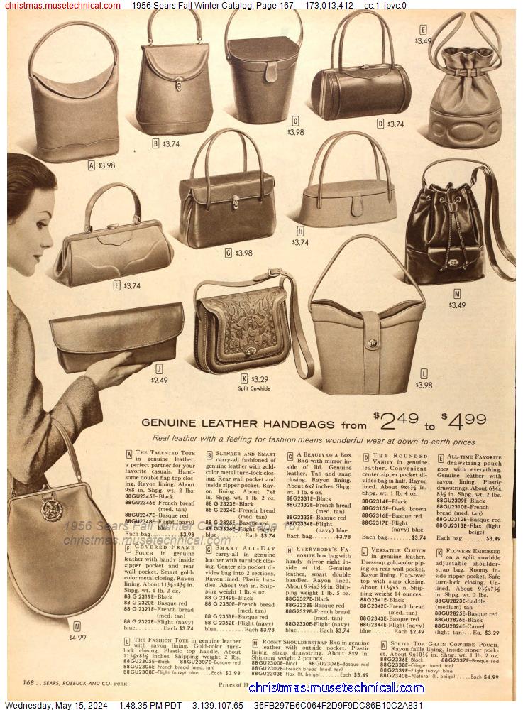1956 Sears Fall Winter Catalog, Page 167