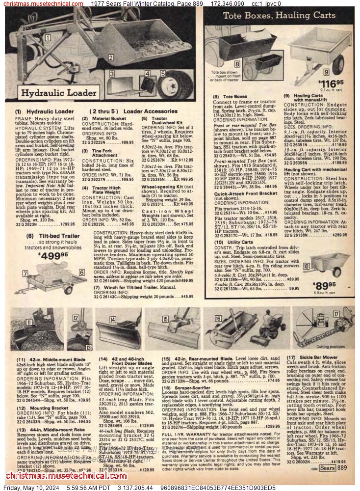 1977 Sears Fall Winter Catalog, Page 889