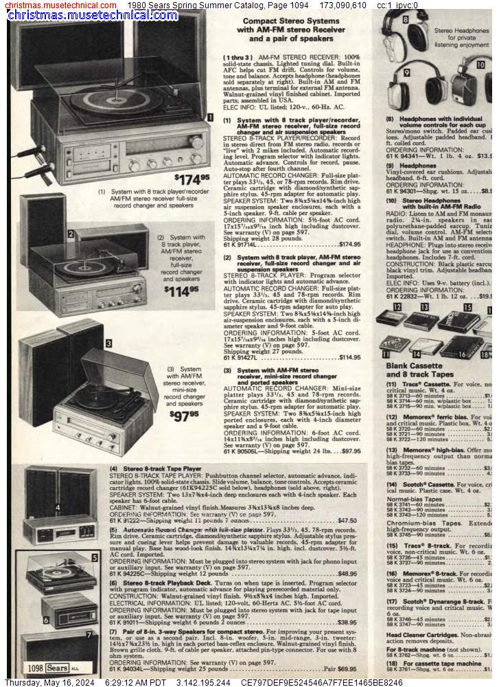 1980 Sears Spring Summer Catalog, Page 1094