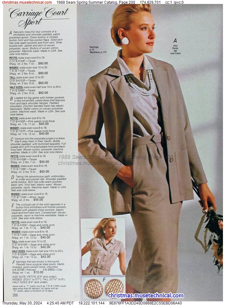 1988 Sears Spring Summer Catalog, Page 200 - Catalogs & Wishbooks
