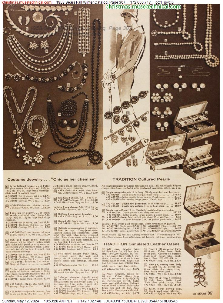 1958 Sears Fall Winter Catalog, Page 307