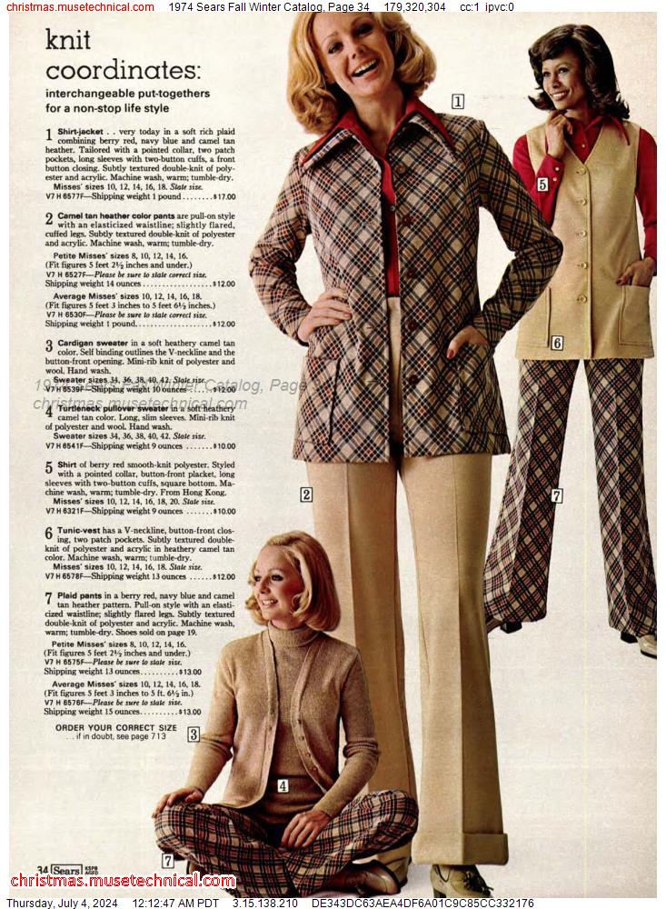 1974 Sears Fall Winter Catalog, Page 34