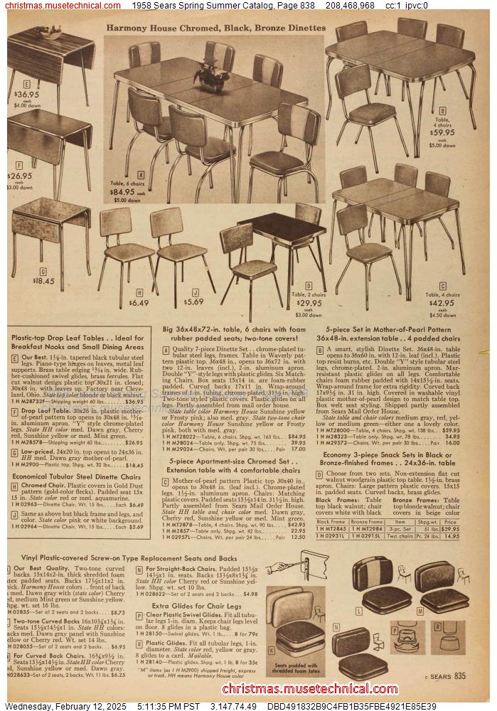 1958 Sears Spring Summer Catalog, Page 838