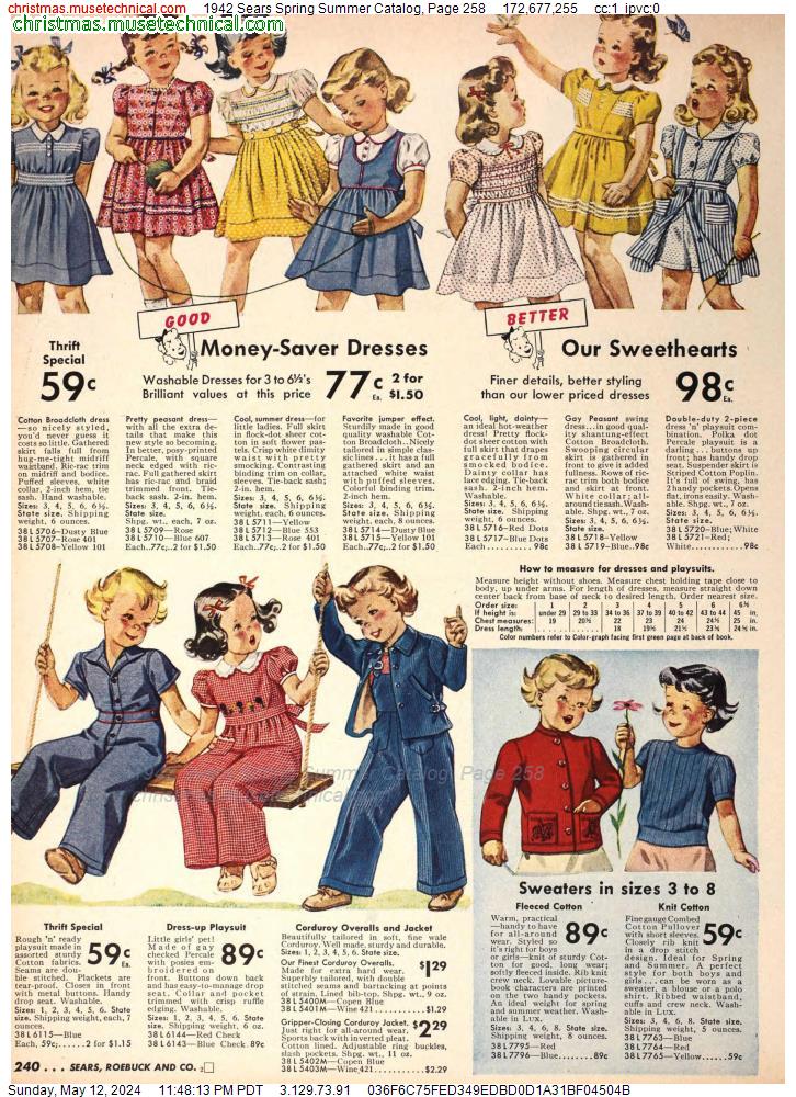 1942 Sears Spring Summer Catalog, Page 258