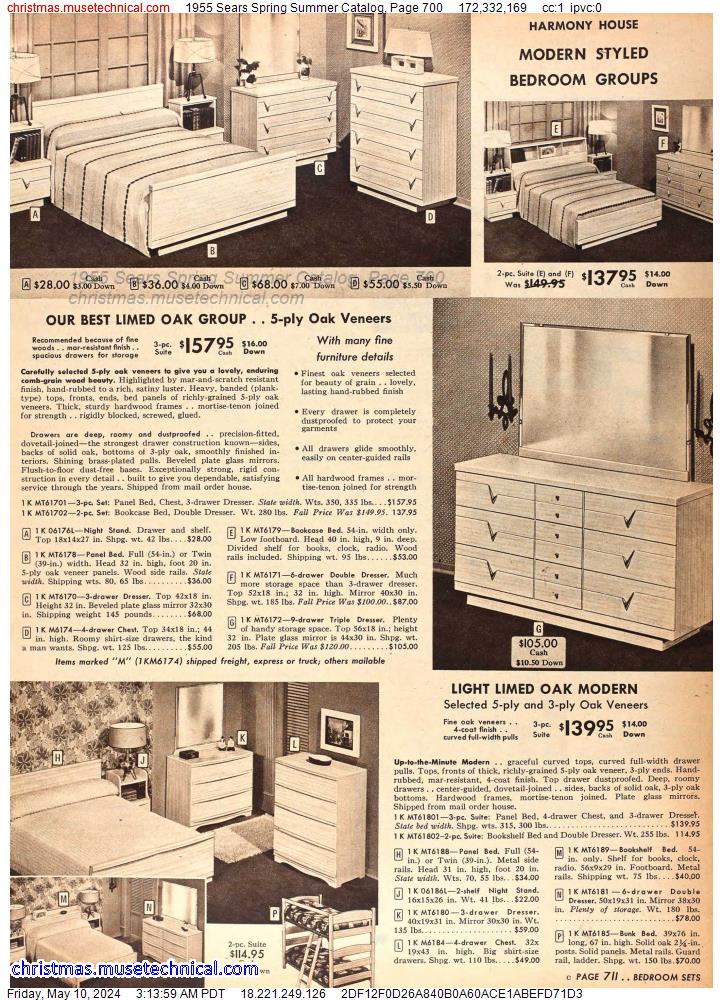 1955 Sears Spring Summer Catalog, Page 700