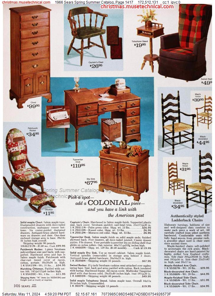 1966 Sears Spring Summer Catalog, Page 1417