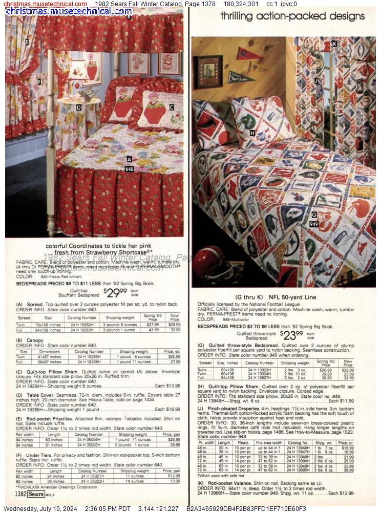 1982 Sears Fall Winter Catalog, Page 1378